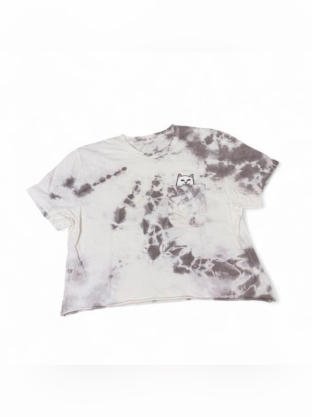 Ripndip White and Gray Tie-Dye Pocket Tee